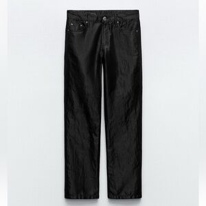 Zara Satin effect mid rise jeans NWT